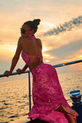 Vacay Mode Backless Mesh Maxi Dress